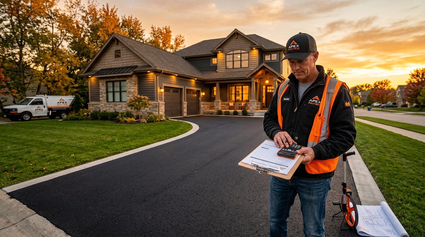 Fresh asphalt driveway paving cost guide thumbnail with paving crew and equipment