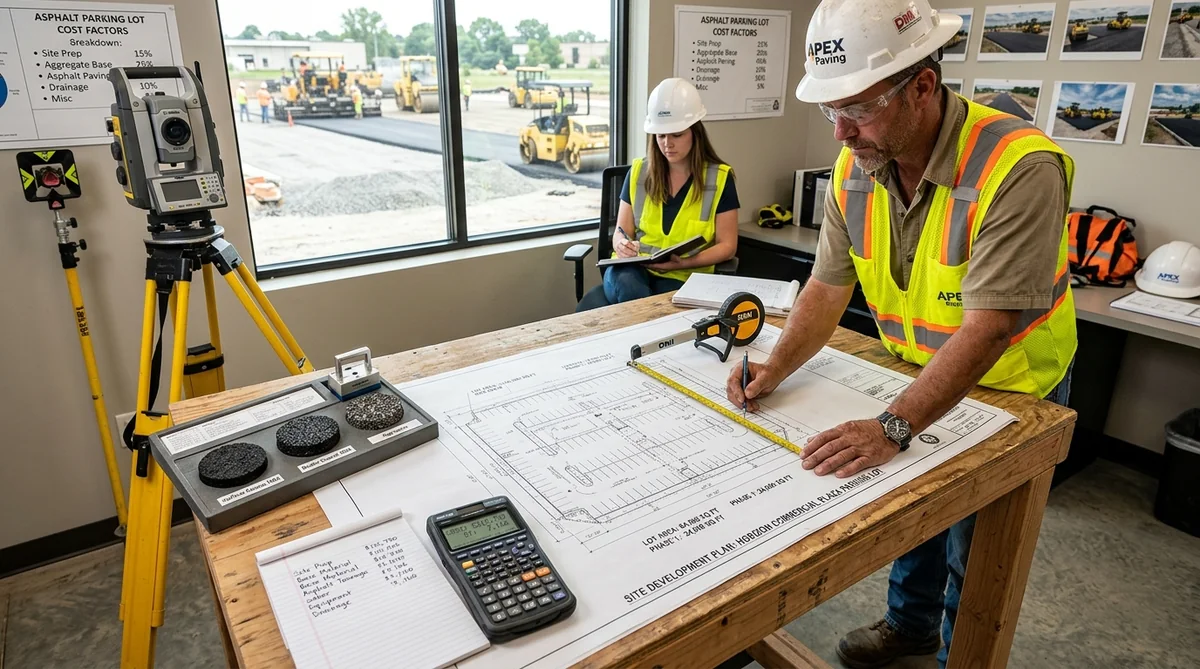 Key factors affecting commercial asphalt parking lot paving costs